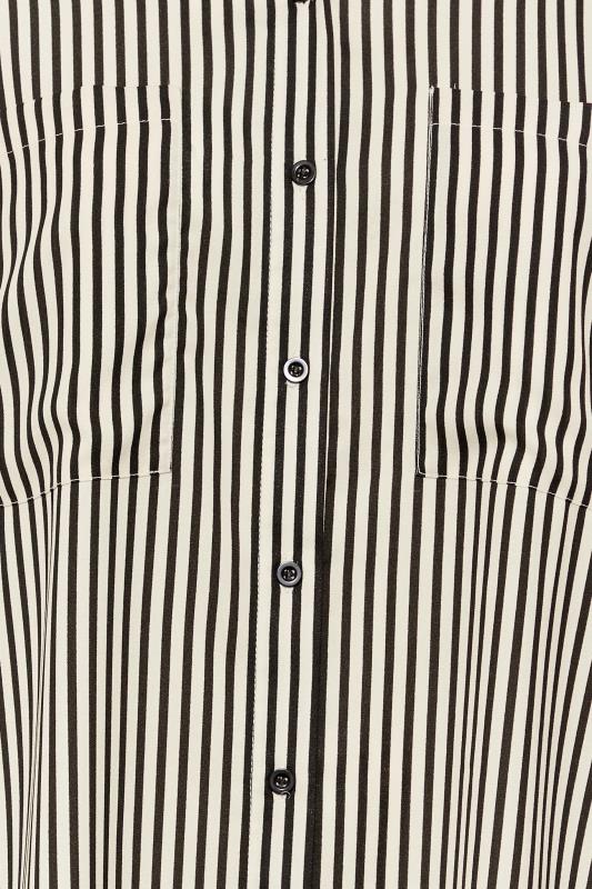 Plus Size Black & Cream Stripe Oversized Boyfriend Shirt | Yours Clothing 5