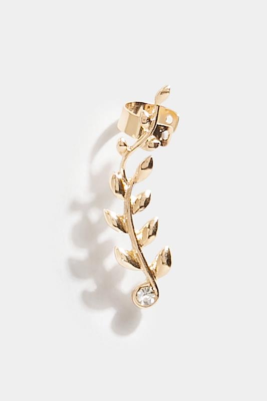 Gold Tone Leaf Cuff Earring | Yours Clothing 2