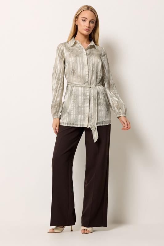 STAR Grey Snake Print Tie Belt Longline Shirt | StarByJM 1