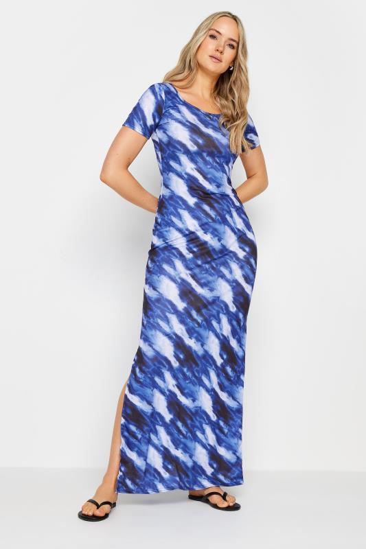 LTS Tall Womens Blue Abstract Print Maxi Dress | Long Tall Sally 1