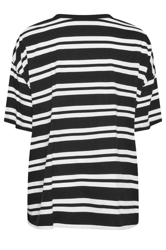 YOURS Plus Size Black Double Stripe T-Shirt | Yours Clothing 8