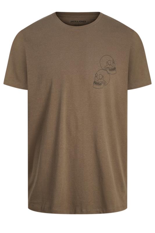 JACK & JONES Big & Tall Brown 'Scully' Skull Graphic T-Shirt | BadRhino 3