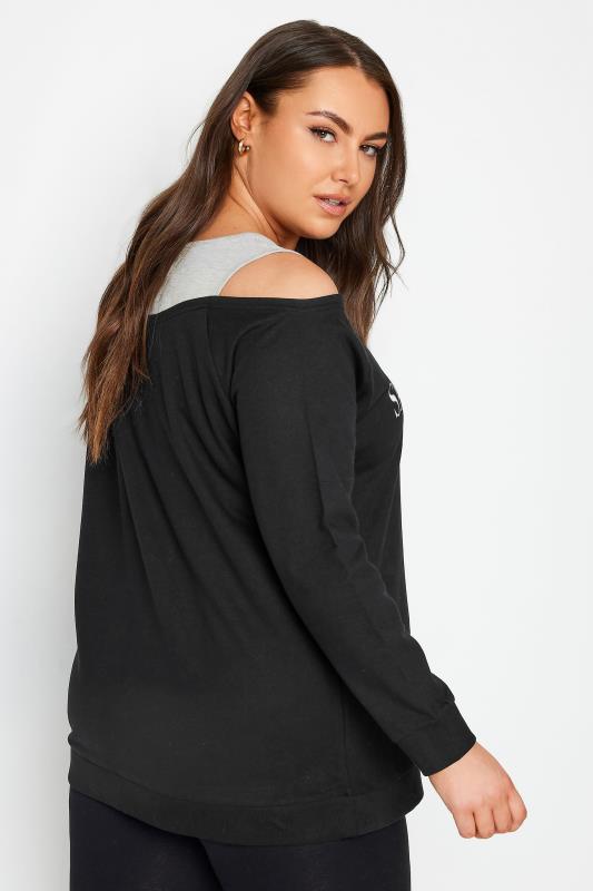 YOURS Plus Size Black 'Santa Monica' Print Bardot Top | Yours Clothing 3