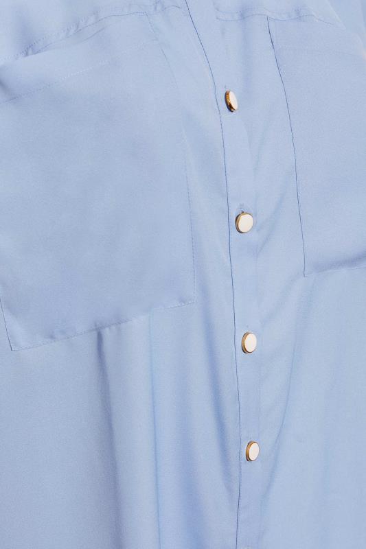 LIMITED COLLECTION Plus Size Light Blue Utility Pocket Shirt | Yours Clothing 5