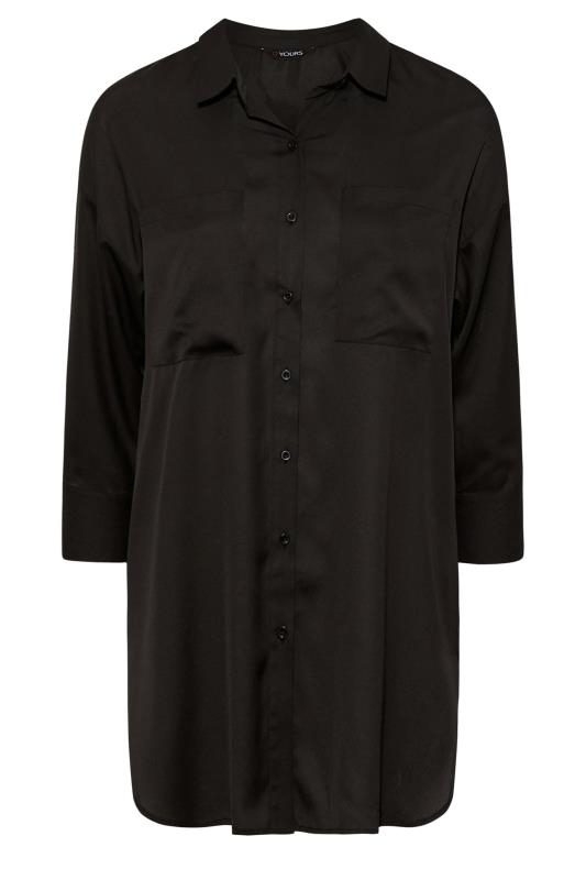 Plus Size Black Oversized Boyfriend Shirt | Yours Clothing 6