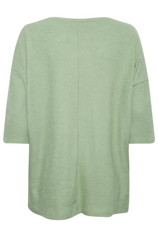 YOURS Curve Green Button Detail Soft Touch Top | Yours Clothing 7