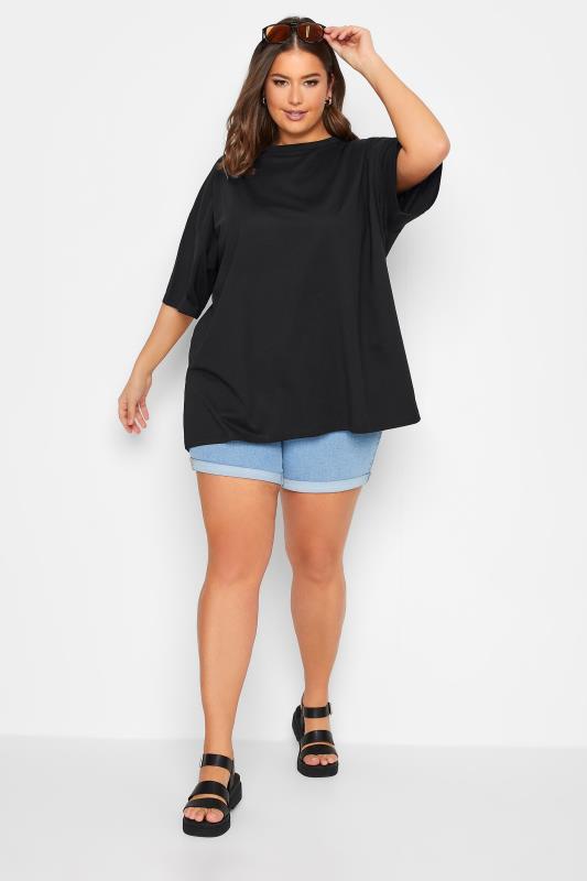Plus Size Black Oversized Boxy T-Shirt | Yours Clothing 2