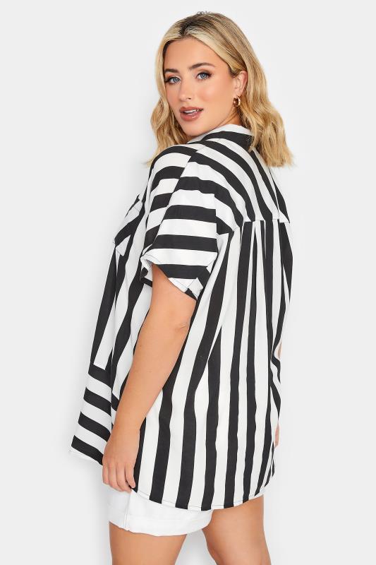 YOURS Plus Size Black Stripe Print Shirt | Yours Clothing 4