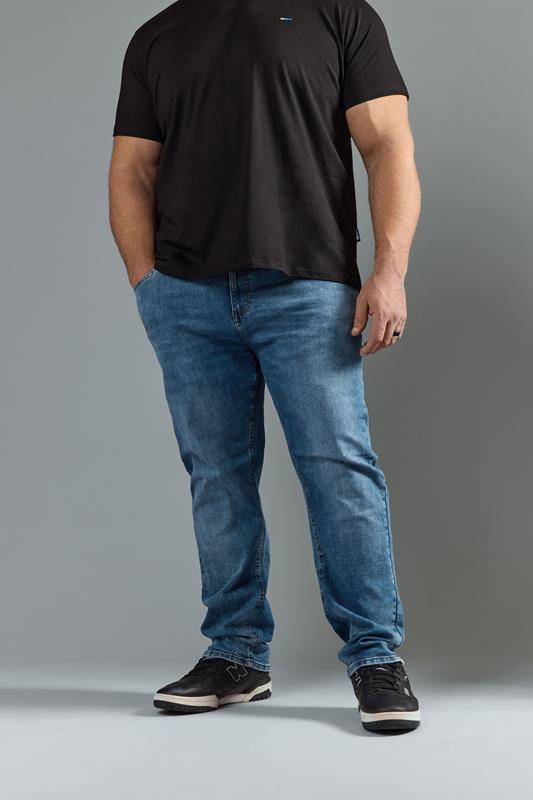  BadRhino Big & Tall Jean stretch droit bleu délavé