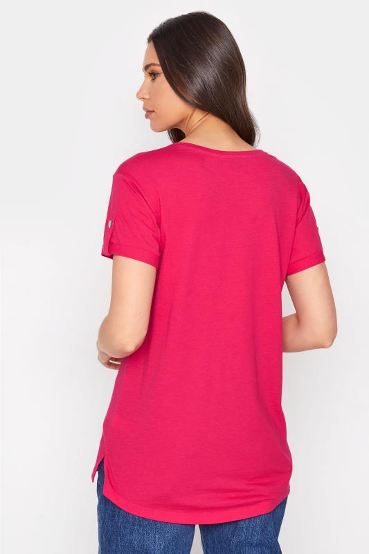 Tall Women's LTS Hot Pink Short Sleeve Pocket T-Shirt | Long Tall Sally 3