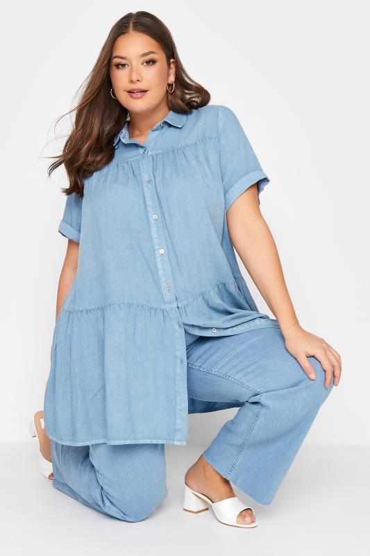 Curve Blue Tiered Chambray Shirt_D.jpg