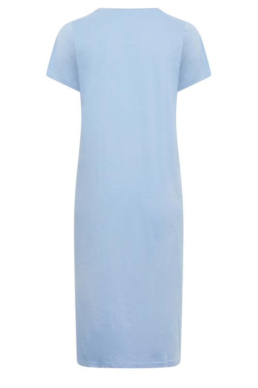 YOURS Plus Size Blue 'Summer Vibes' Placket Midaxi Nightdress | Yours Clothing 6