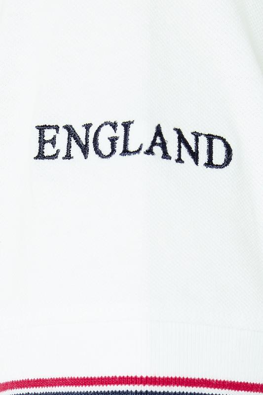 BadRhino Big & Tall White England Embroided Polo Shirt | BadRhino 7