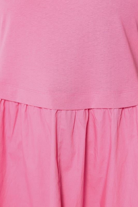 YOURS Plus Size Pink Poplin T-Shirt Midi Dress | Yours Clothing 4