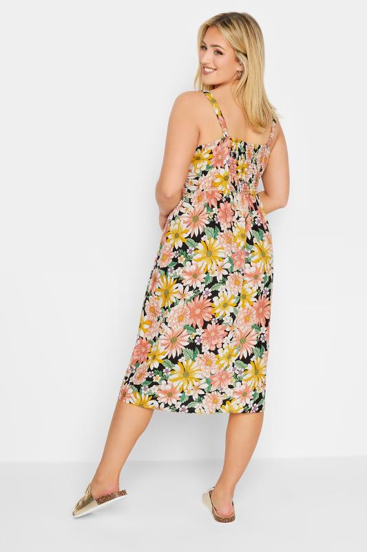 YOURS Plus Size Black Floral Button Strappy Sundress | Yours Clothing 3