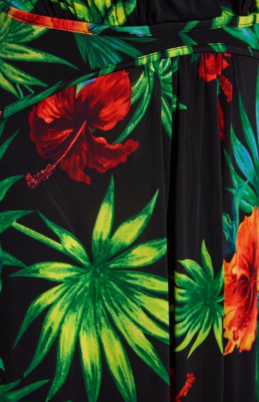 LTS Tall Black Tropical Print V-Neck Maxi Dress 5