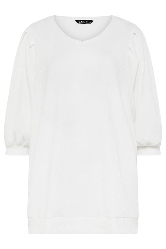 YOURS Plus Size White Puff Sleeve Top | Yours Clothing 5