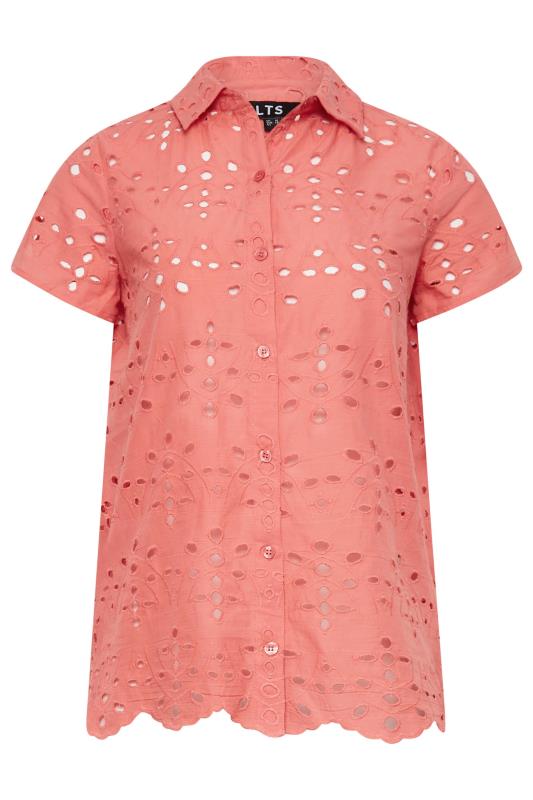 LTS Tall Women's Coral Pink Broderie Shirt | Long Tall Sally 6