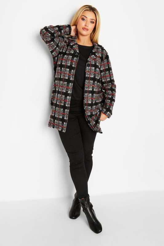 YOURS LUXURY Plus Size Black Check Print Fleece Jacket | Yours Clothing 2