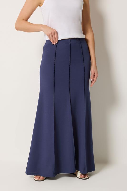 LTS Tall Women's Navy Blue Flare Seam Maxi Skirt | Long Tall Sally 1