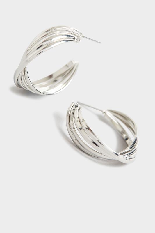 Silver Twisted Drop Earrings 2