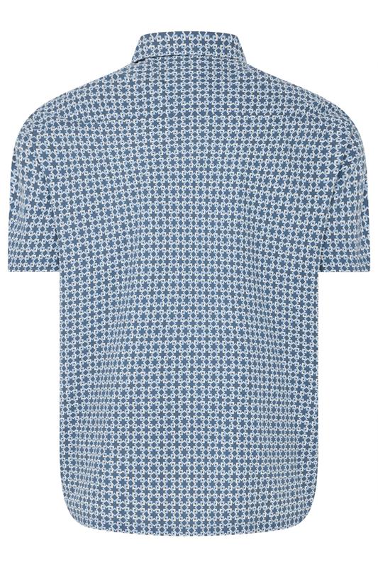 BadRhino Big & Tall Blue Geometric Poplin Shirt | BadRhino 7