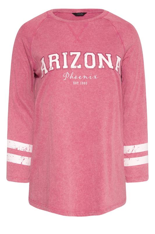 Plus Size Pink Acid Wash 'Arizona' Raglan T-Shirt