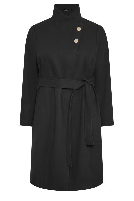 YOURS Curve Plus Size Black Belted Military Coat | Yours Clothing  7