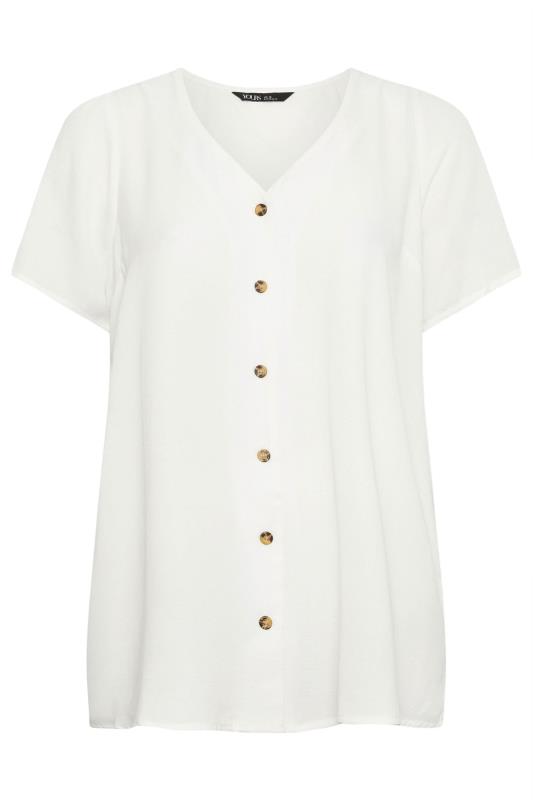 YOURS Plus Size White Button Front Blouse | Yours Clothing 6