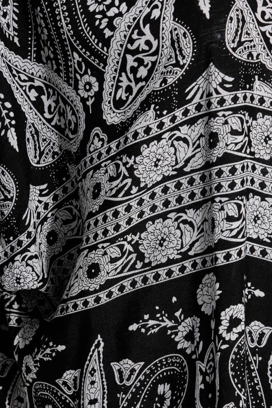 Curve Black Paisley Print Longline Kimono Cardigan 5