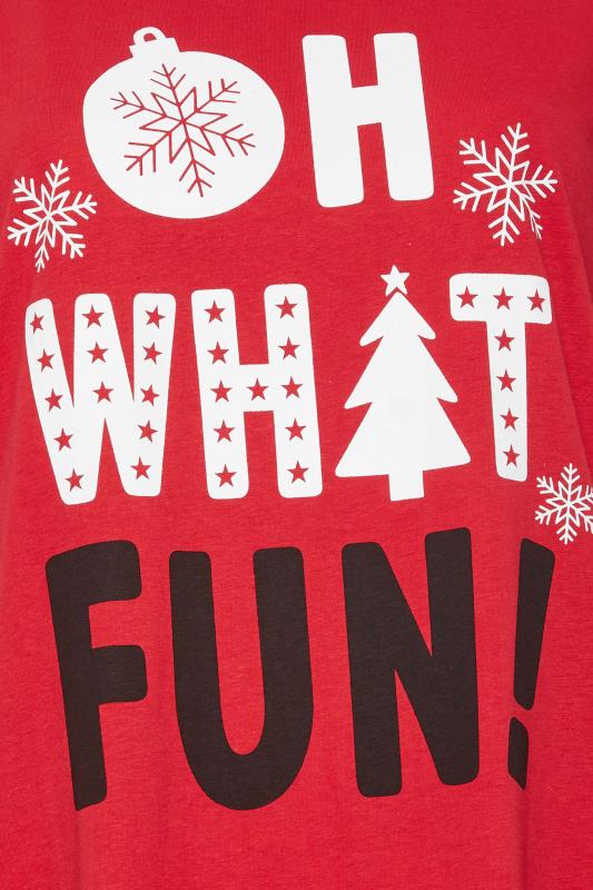 YOURS Plus Size Red 'Oh What Fun' Slogan Christmas Nightdress | Yours Clothing 9