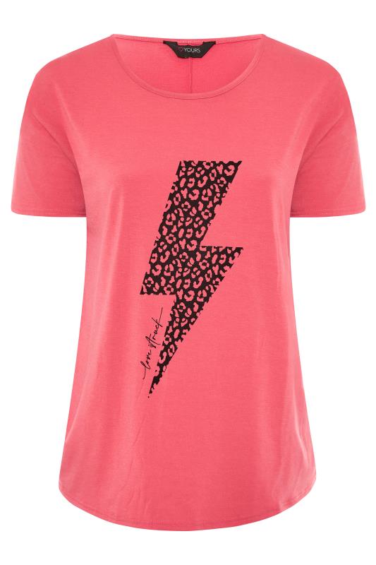 Curve Pink Lightning Bolt Boyfriend T-Shirt 6