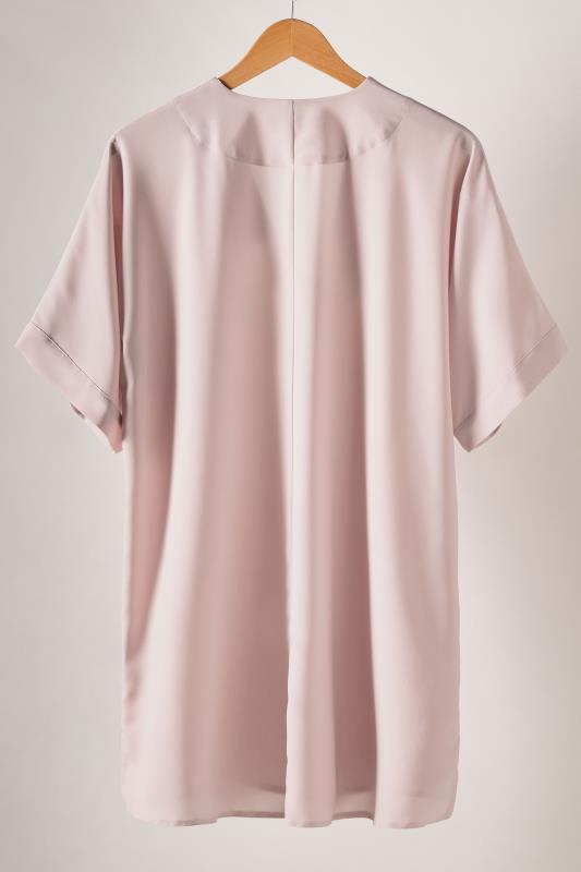 EVANS Plus Size Baby Pink Pleat Front Blouse | Evans 6