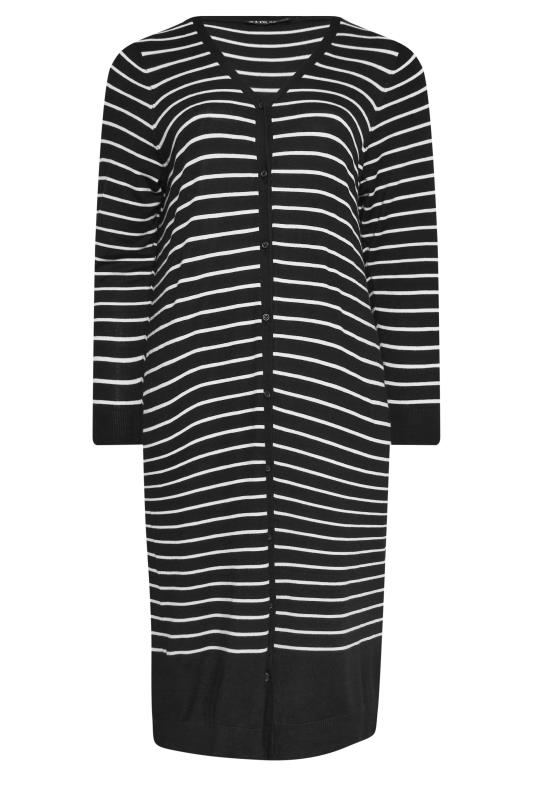 YOURS Plus Size Black Stripe Print Maxi Cardigan | Yours Clothing 7