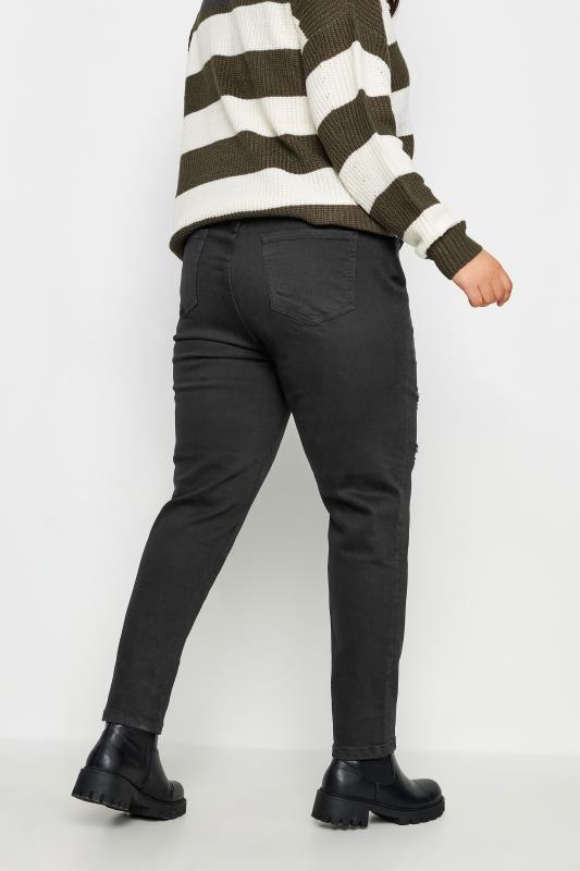 Plus Size Black Elasticated Stretch MOM Jeans | Yours Clothing 4
