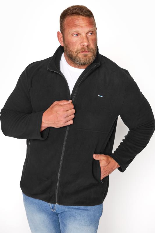 Men's  BadRhino Big & Tall Black Essential Zip Through Fleece
