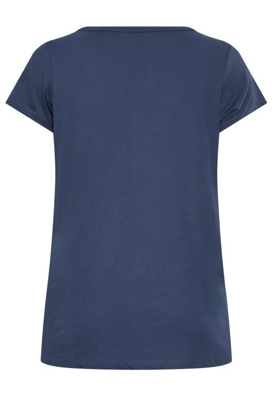 YOURS Curve Plus Size Navy Blue Essential T-Shirt | Yours Clothing  7