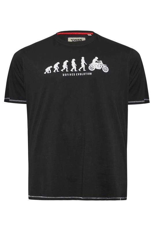 D555 Big & Tall Black Evolution Printed T-Shirt 3