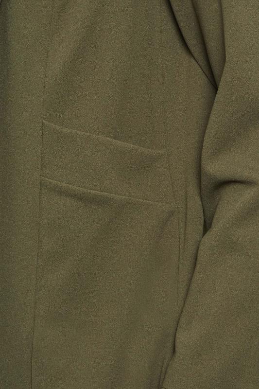 YOURS PETITE Plus Size Khaki Green Scuba Blazer | Yours Clothing 5
