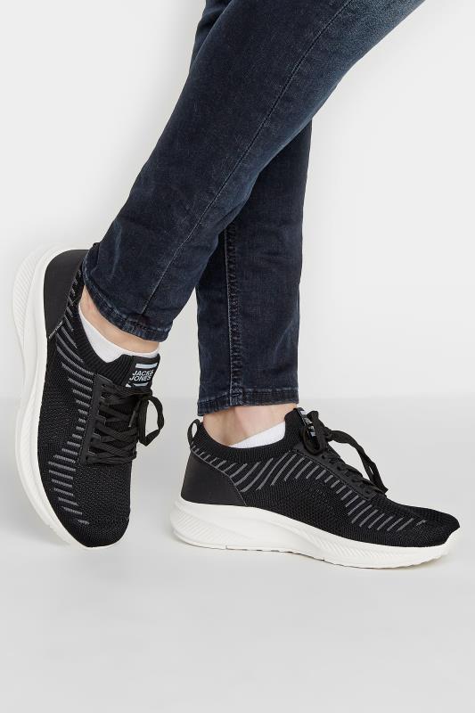 JACK & JONES Black Knitted Lace Up Trainers 2