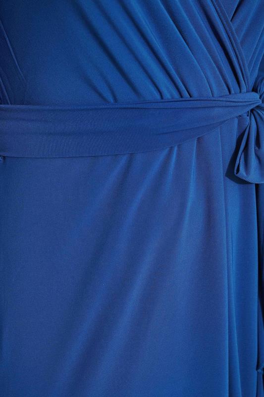 YOURS LONDON Curve Blue Wrap Ruffle Maxi Dress 5