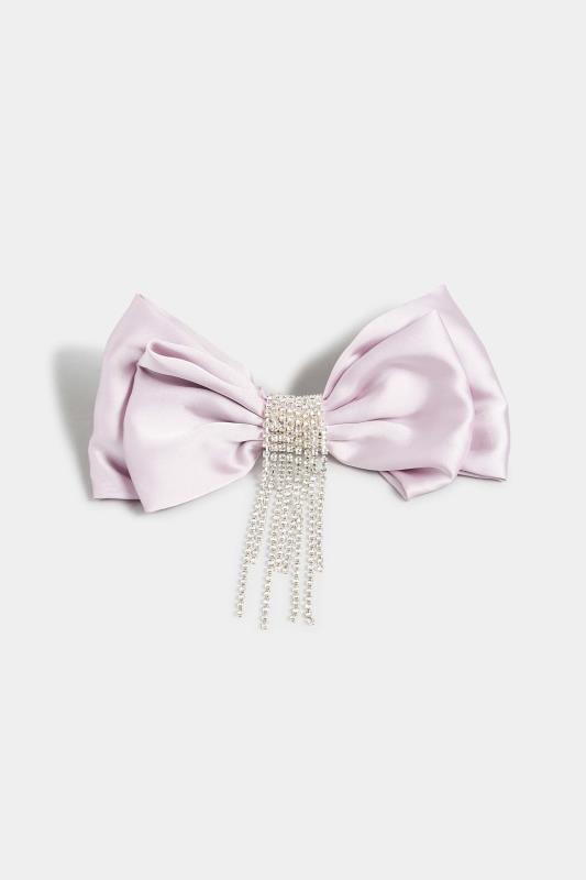 Lilac Purle Diamante Tassel Bow Hair Clip | Yours Clothing 2