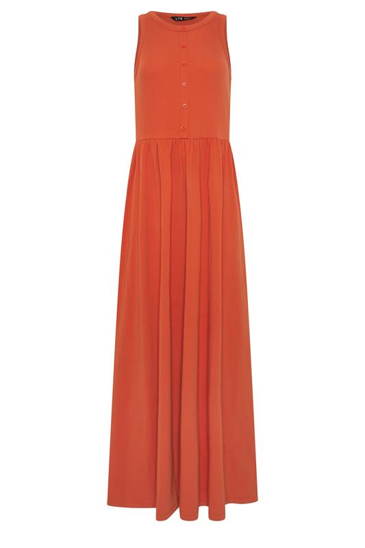 LTS Tall Women's Orange Button Detail Cotton Maxi Dress | Long Tall Sally 5
