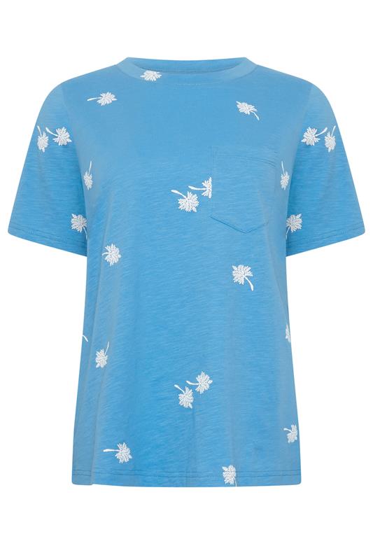 M&Co Blue Dandelion Print Cotton T-Shirt | M&Co 5