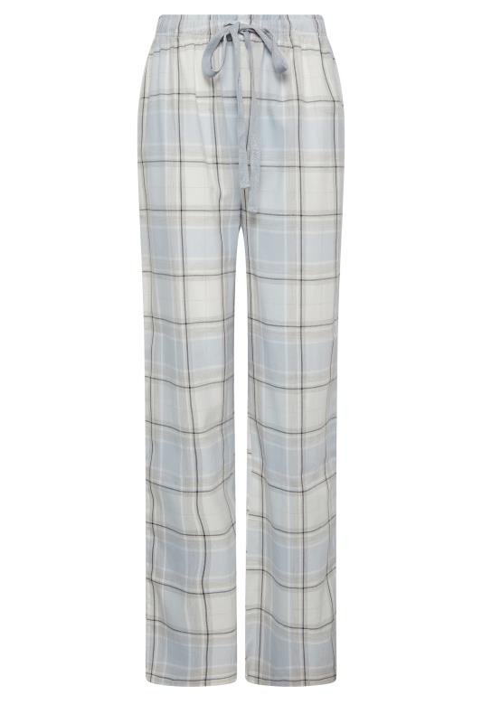 LTS Tall Light Blue Check Woven Pyjama Bottoms | Long Tall Sally 4