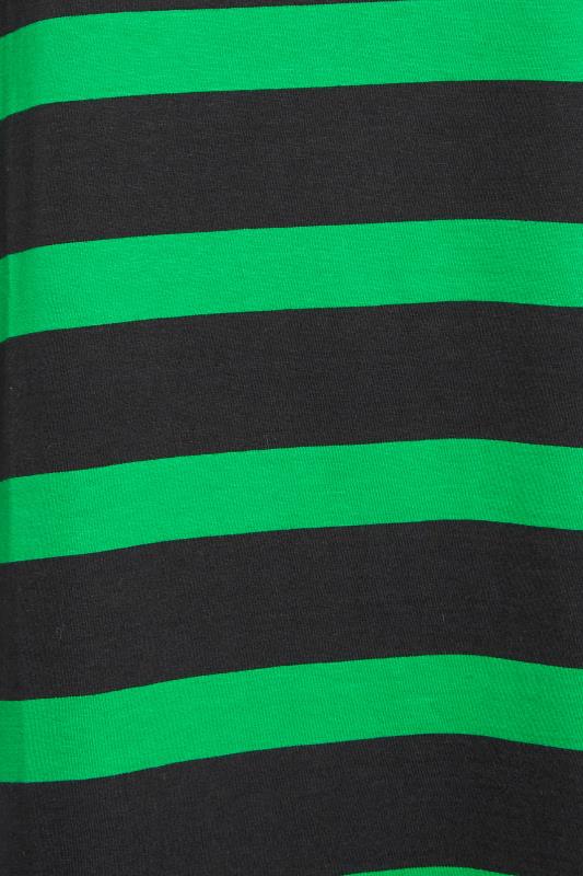 YOURS Plus Size Black & Green Oversized Stripe Tunic Dress | Yours Clothing 5