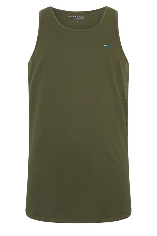 BadRhino Big & Tall Khaki Green Extra Long Plain Vest Top | BadRhino 5