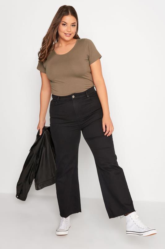 Plus Size Brown Short Sleeve Bodysuit | Yours Clothing 2