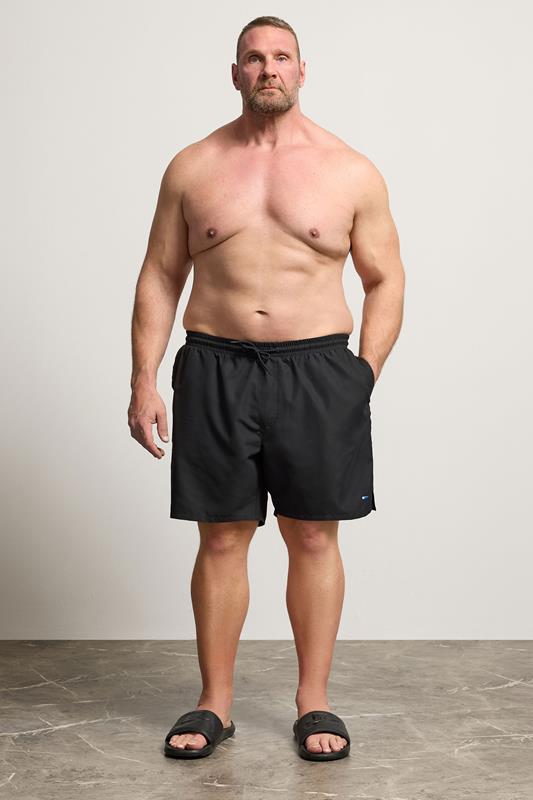 BadRhino Big & Tall Black Plain Swim Shorts | BadRhino  1