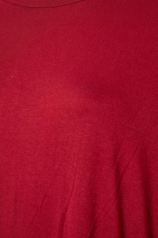 LIMITED COLLECTION Curve Wine Red Frill Jersey T-Shirt_S.jpg